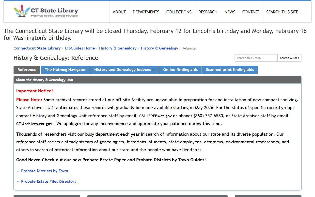 Connecticut genealogy vital records resource